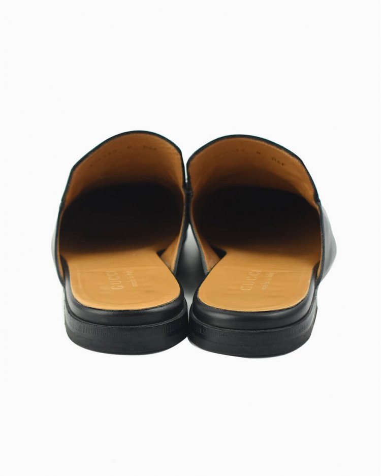 Mule Gucci original horsebit couro preto masculino